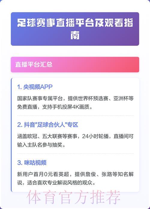 世界杯足球赛事直播平台与收看途径全面解读 世界杯足球赛事直播平台与收看途径全面解读
